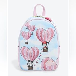 Disney Mickey Minnie Heart Balloon Valentine’s Day mini backpack new